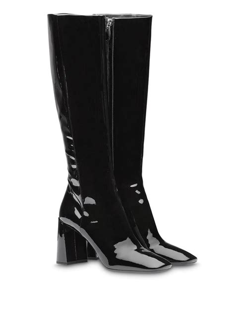 prada fitted patent boots|Prada Fitted Patent Boots .